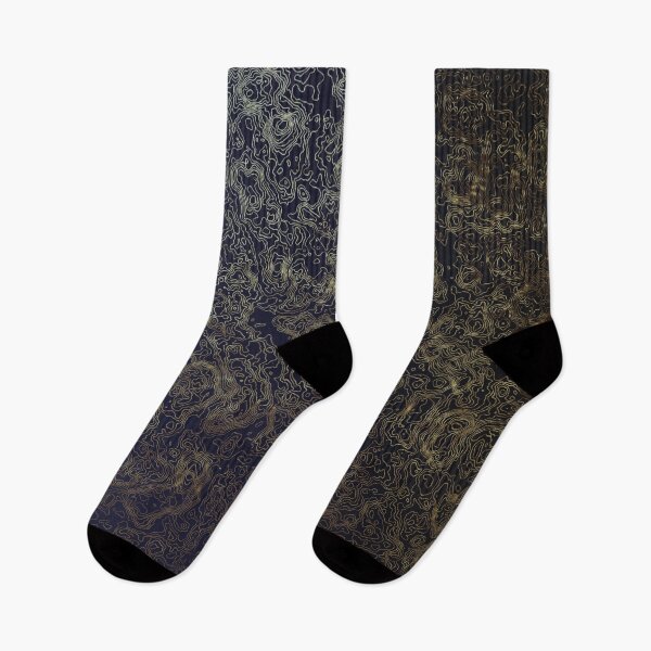 Item preview, Abstract Golden Topographic Lines on Dark Blue designed and sold by Dyrk Wyst Redbubble Shop.