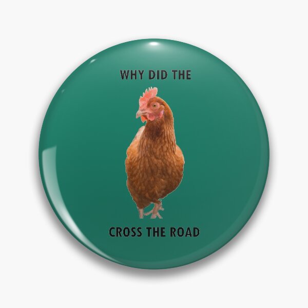 Item preview, Why Did the Chicken Cross the Road In Cyan designed and sold by LuckyKermit.