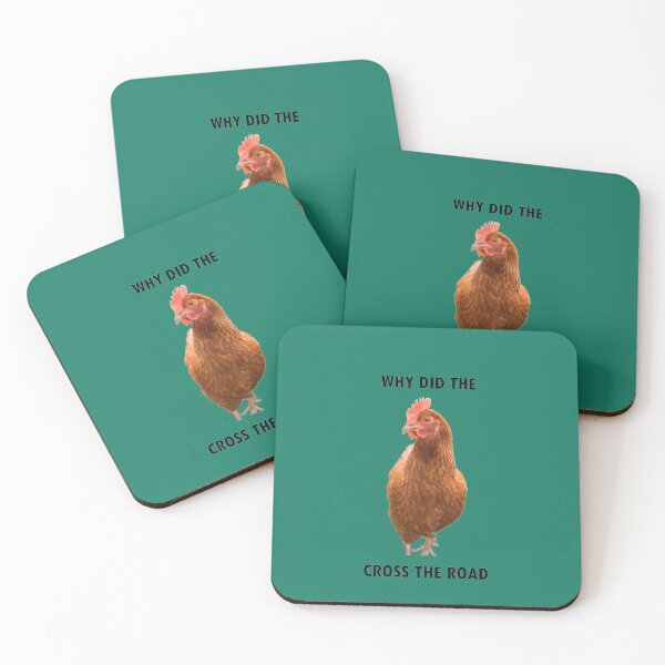 Item preview, Why Did the Chicken Cross the Road In Cyan designed and sold by LuckyKermit.