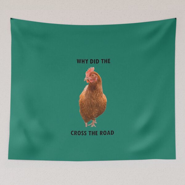 Item preview, Why Did the Chicken Cross the Road In Cyan designed and sold by LuckyKermit.
