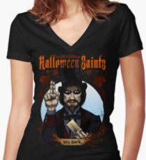 Halloween Saints: Mr. Dark Fitted V-Neck T-Shirt