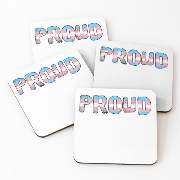 Item preview, PROUD trans flag LGBTQ designed and sold by incurablehippie.
