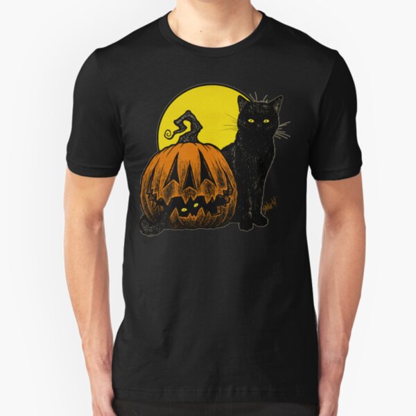 Still Life with Feline & Gourd Slim Fit T-Shirt