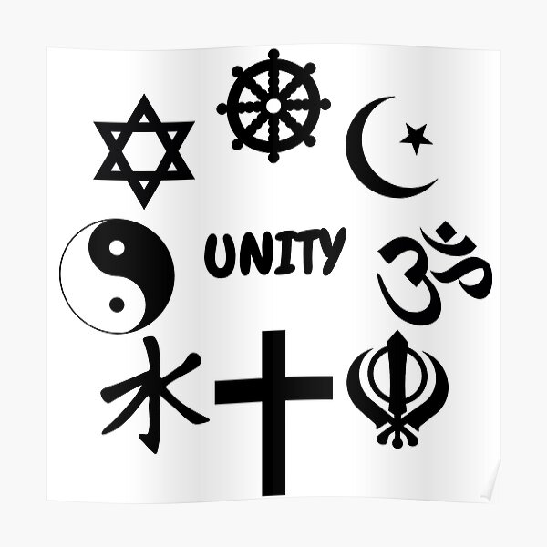 make a poster presentation illustrating the unity of world religions
