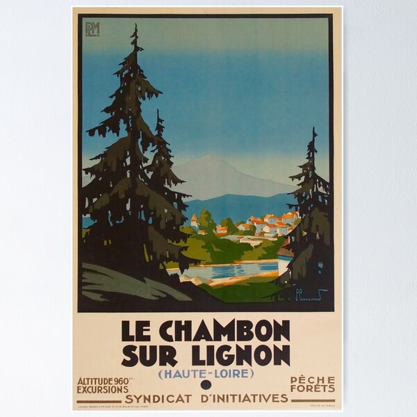 Item preview, retro classic Le Chambon sur lignon poster designed and sold by CorasPosters.