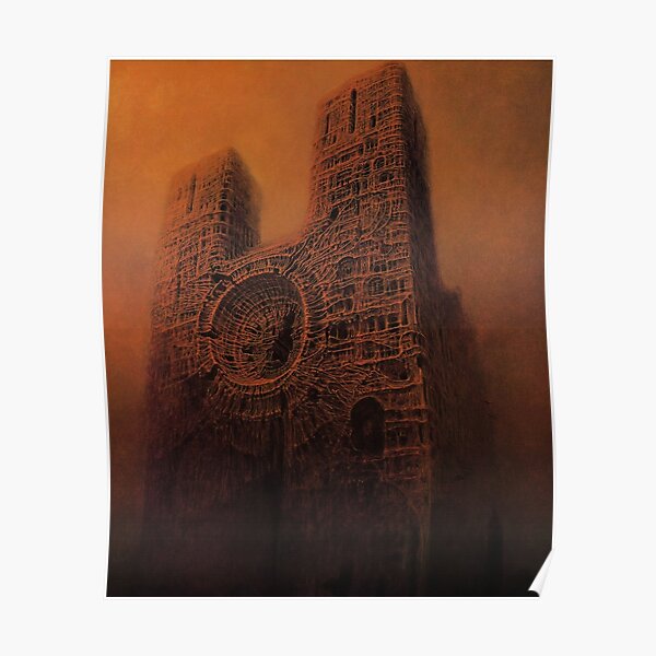 Untitled (Cathedral), by Zdzisław Beksiński Poster
