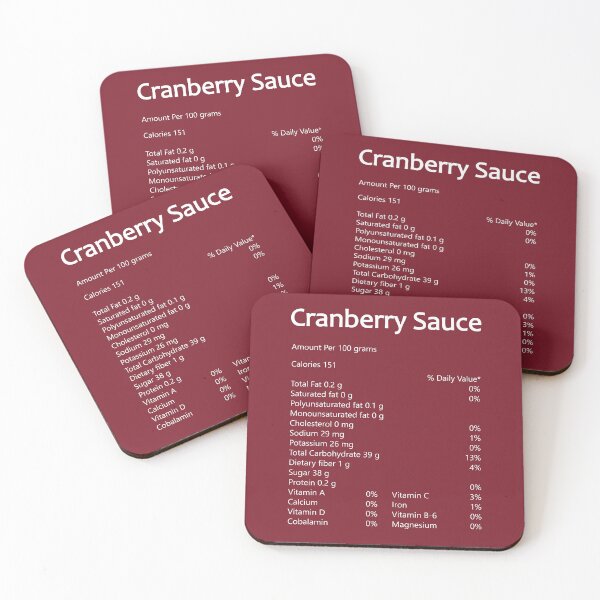 Item preview, Cranberry Sauce Nutrition Facts designed and sold by hockeng.