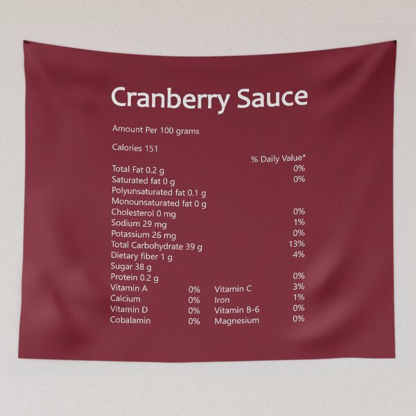 Item preview, Cranberry Sauce Nutrition Facts designed and sold by hockeng.