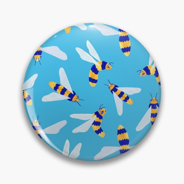 Item preview, Friendly Gouache Bees on Sky Blue - Scandi designed and sold by TigaTiga.