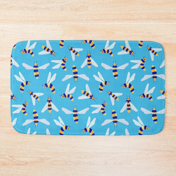 Item preview, Friendly Gouache Bees on Sky Blue - Scandi designed and sold by TigaTiga.