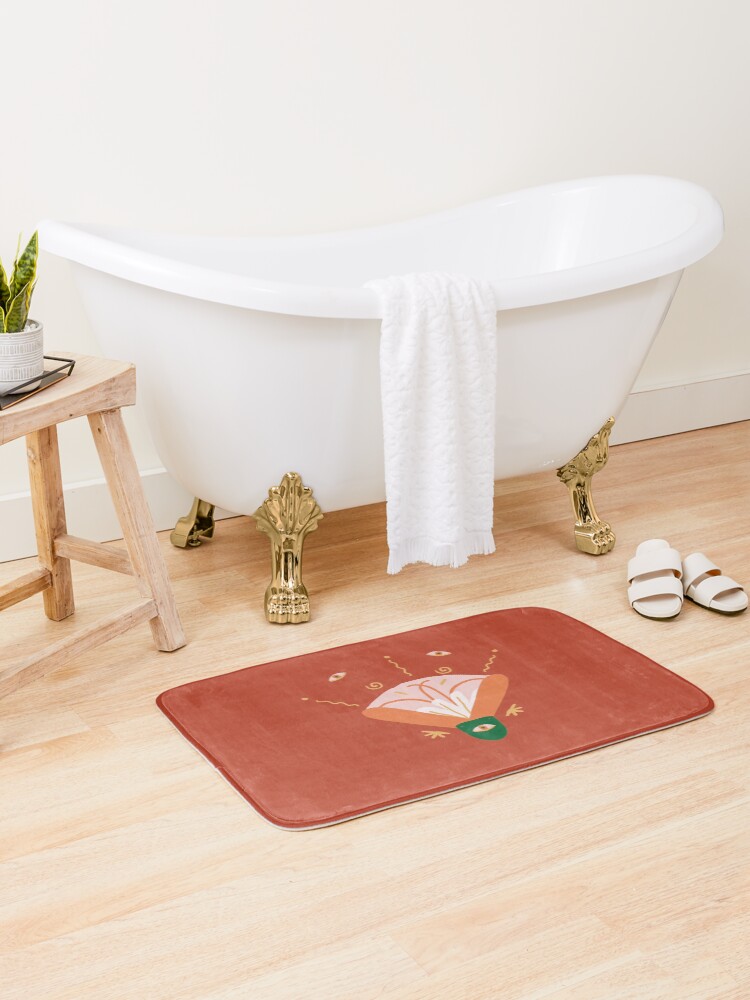 Thumbnail 1 of 6, Bath Mat, Hawaiian Colorful Flower designed and sold by Luisina Salce.