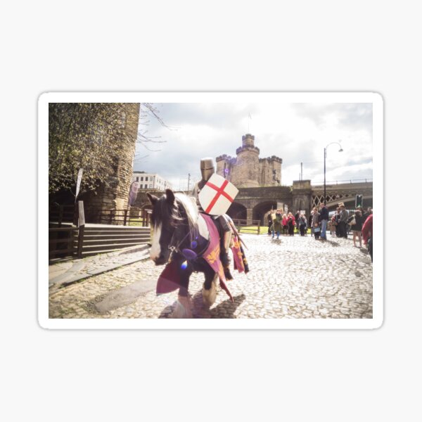 Knight defending Newcastle Castle Sticker