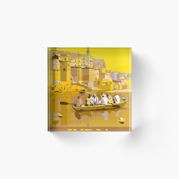 Varanasi on The Ganges, India Acrylic Block