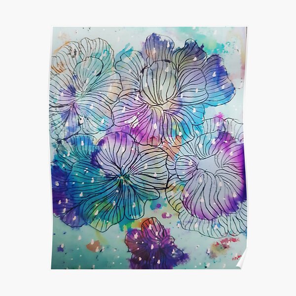 Raindrops on flowers - Pura Vida Poster