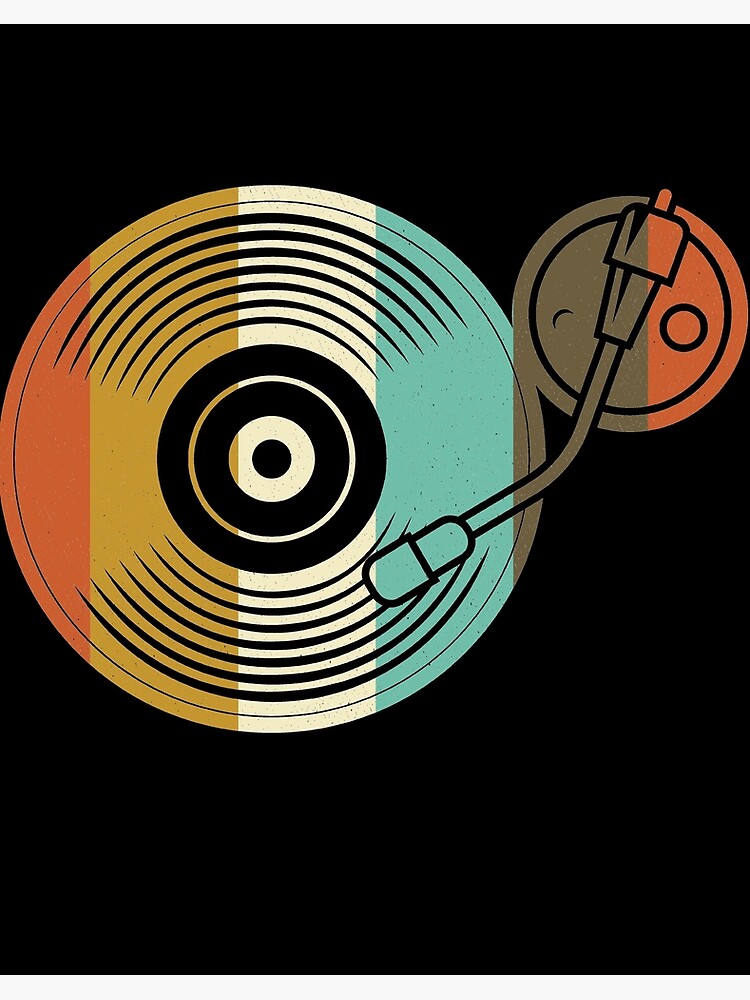 Impression rigide avec l'œuvre « Disque vinyle - Tourne-disque rétro - DJ  Vintage » de l'artiste Lenny Stahl