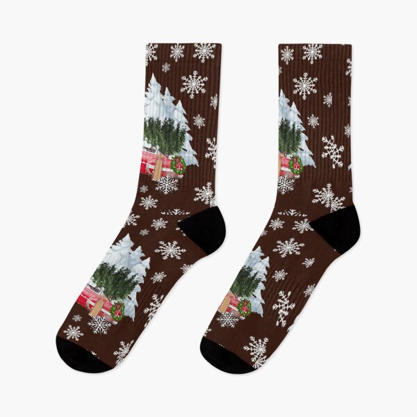 Item preview, Country Christmas, Old Fashioned Red Vintage Car, Tree & Snowy Christmas designed and sold by tamdevo1.
