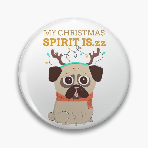 Item preview, My Christmas spirit is.zz, Pug Dog lover designed and sold by BeebopGraphics.