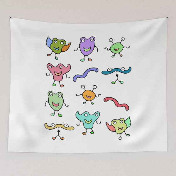 Item preview, Cute and Colorful Monster Pattern (white) designed and sold by Davey's Designs.