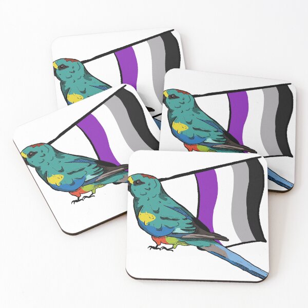 Item preview, Pride parrots - Asexual mulga parrot designed and sold by RossMakesArt.