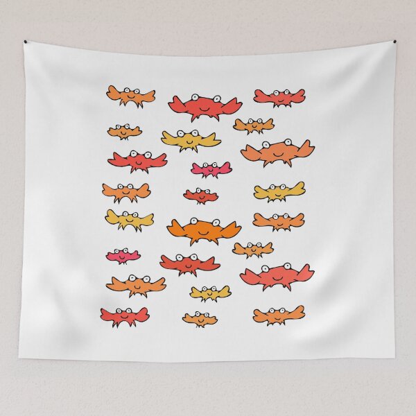 Item preview, Cute and Colorful Crab Pattern (white) designed and sold by Davey's Designs.