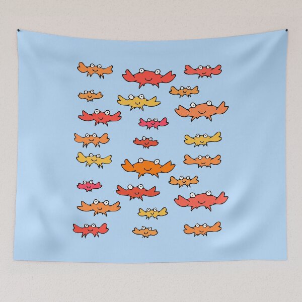 Item preview, Cute and Colorful Crab Pattern (baby blue) designed and sold by Davey's Designs.
