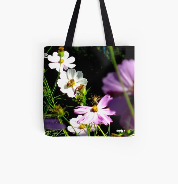 Cosmos With Bee All Over Print Tote Bag