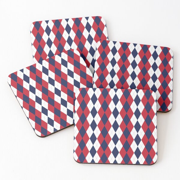 Item preview, Red White and Blue Patriotic Plaid Diamond Argyle Stitch Pattern designed and sold by hobrath.