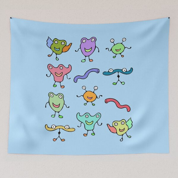 Item preview, Cute and Colorful Monster Pattern (baby blue) designed and sold by Davey's Designs.
