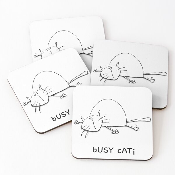 Busy Cat Coasters (Set of 4)