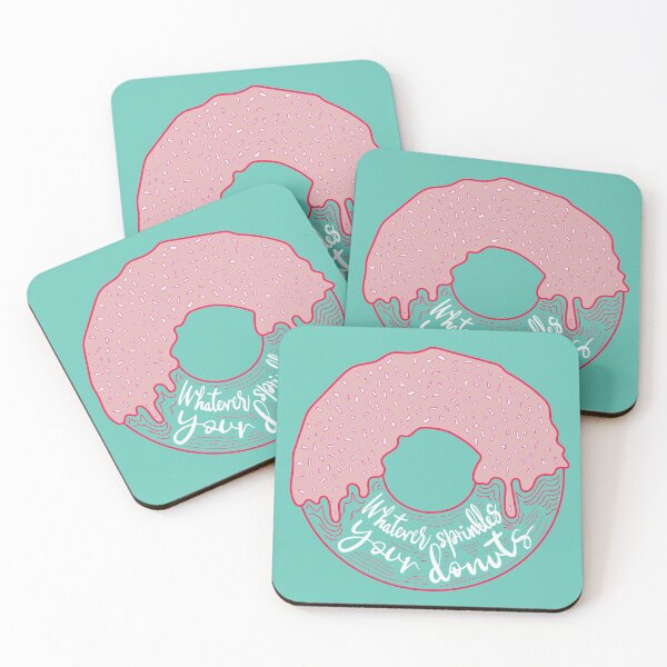 Item preview, Whatever sprinkles your donuts, cute line illustration with sweet donut dessert in pink and black designed and sold by Laura Ioana V.