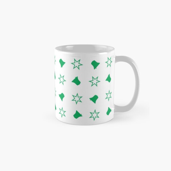 Bell Ringing - CHRISTMAS BELLS & STARS Green Classic Mug
