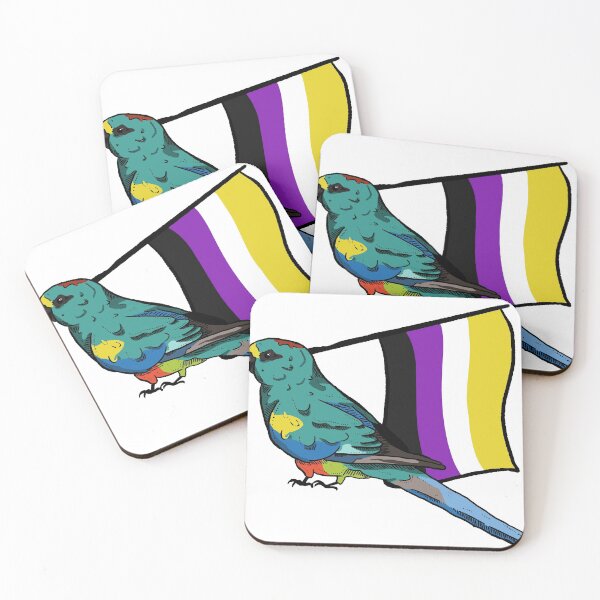 Item preview, Pride parrots - non-binary mulga parrot designed and sold by RossMakesArt.