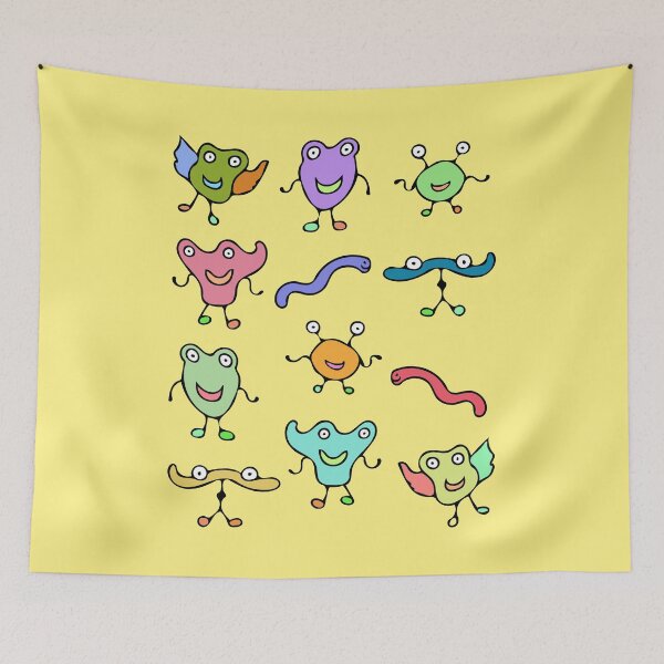 Item preview, Cute and Colorful Monster Pattern (yellow) designed and sold by Davey's Designs.