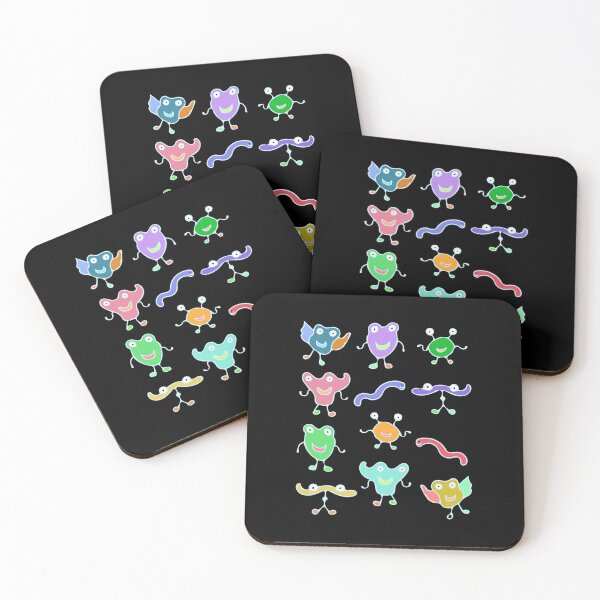 Item preview, Cute and Colorful Monster Pattern (black) designed and sold by Davey's Designs.