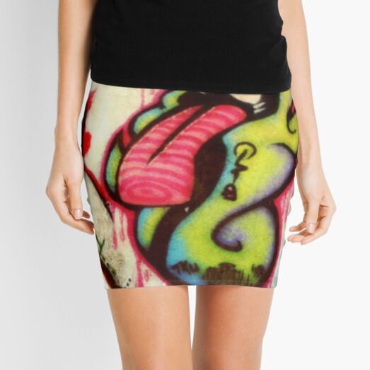 Graffiti- TONGUE Chess Piece West Philly Mini Skirt