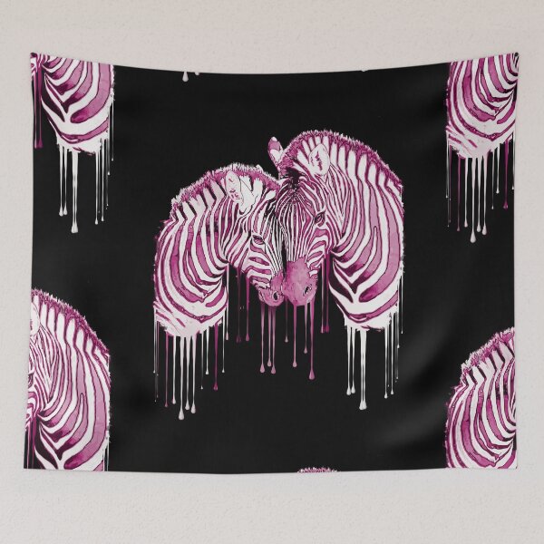 Item preview, pink watercolor zebra, paint raimbow color designed and sold by Collagedream.