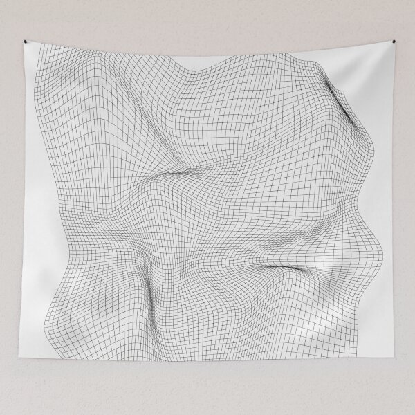 Item preview, wave mesh monochrome texture pattern vector designed and sold by Ray Loka.