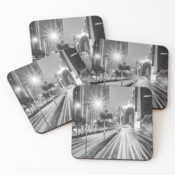 Item preview, Black And White Print Downtown City At Night designed and sold by Mary Riley.