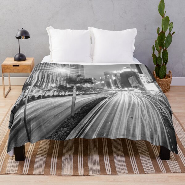 Item preview, Black And White Print Downtown City At Night designed and sold by Mary Riley.
