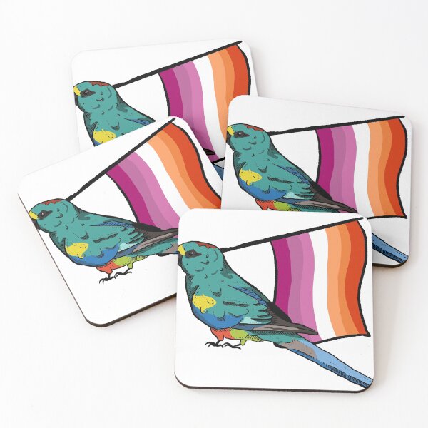 Item preview, Pride parrots - lesbian mulga parrot designed and sold by RossMakesArt.