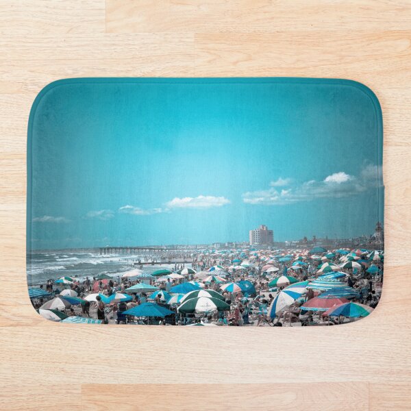 Under The Umbrella New Jersey Coastal Beach Art Bath Mat