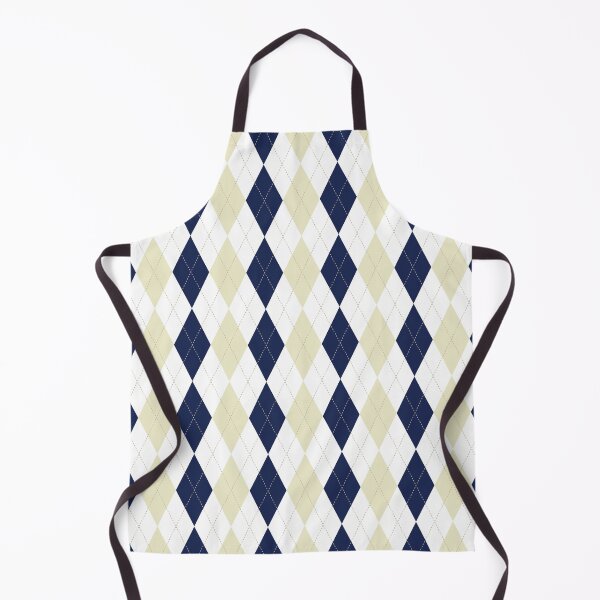 Item preview, Cream, White and Navy Blue Plaid Diamond Argyle Stitch Pattern designed and sold by hobrath.