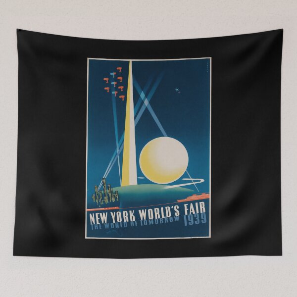 Item preview, retro classic 1939 New York Worlds Fair poster designed and sold by CorasPosters.