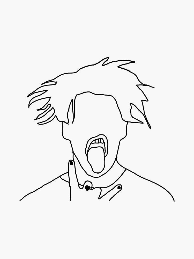 &ldquo;YUNGBLUD outline&rdquo; Sticker for Sale by artwithz | Redbubble