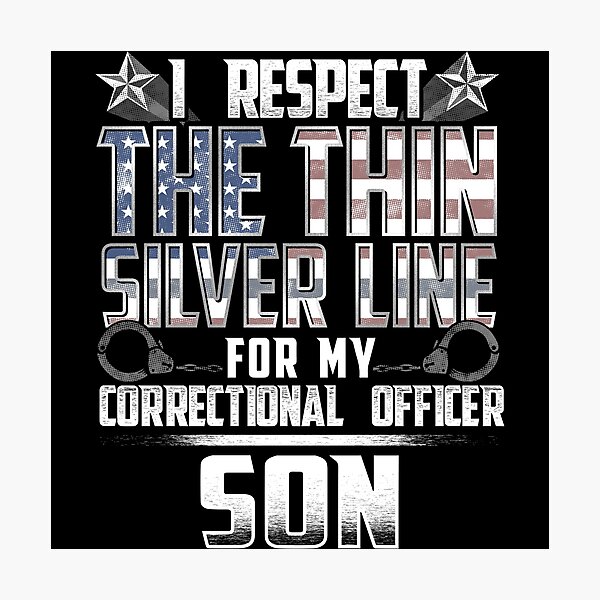 Item preview, Son Thin Silver Line Correctional Officer designed and sold by wheedesign.
