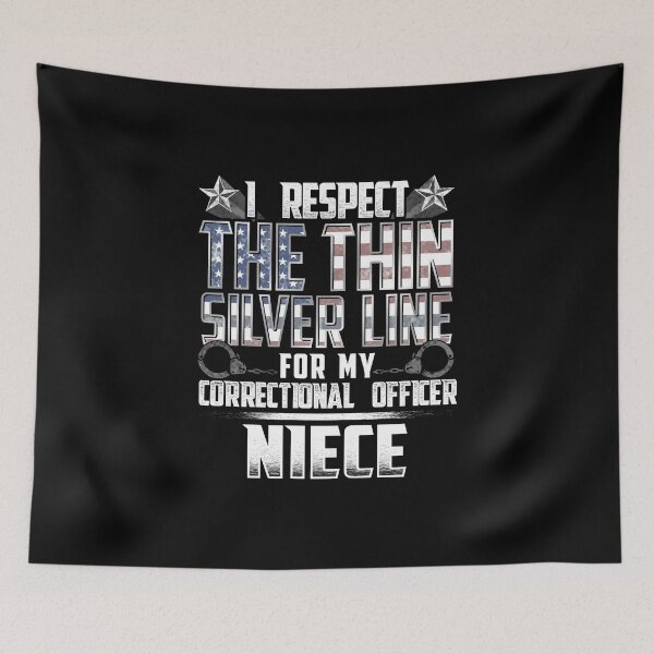 Item preview, Niece Thin Silver Line Correctional Officer designed and sold by wheedesign.