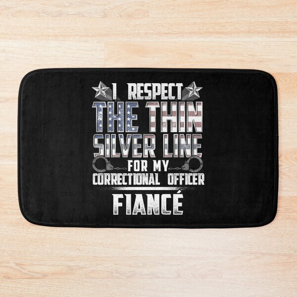 Item preview, Fiance Thin Silver Line Correctional Officer designed and sold by wheedesign.