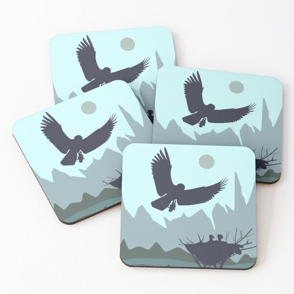 Item preview, A huge eagle flies with prey to its children. designed and sold by Svetaslavna.