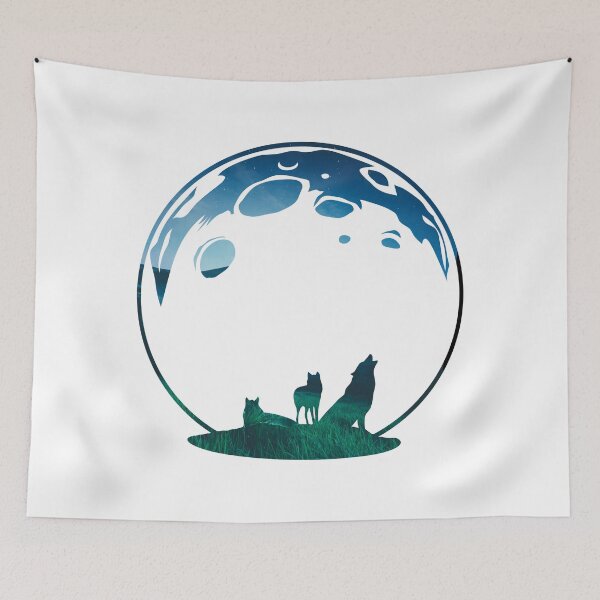 Item preview, Nature Wolves Moon Sky Art designed and sold by zeliche mohammed.