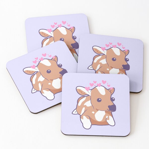 Item preview, Cute Kawaii Cow With Adorable Hearts  designed and sold by illhustration.